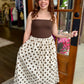 Brown Strapless Polka Dot Tube Dress