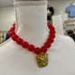 Hart Designs Red Bulldog Bead Necklace