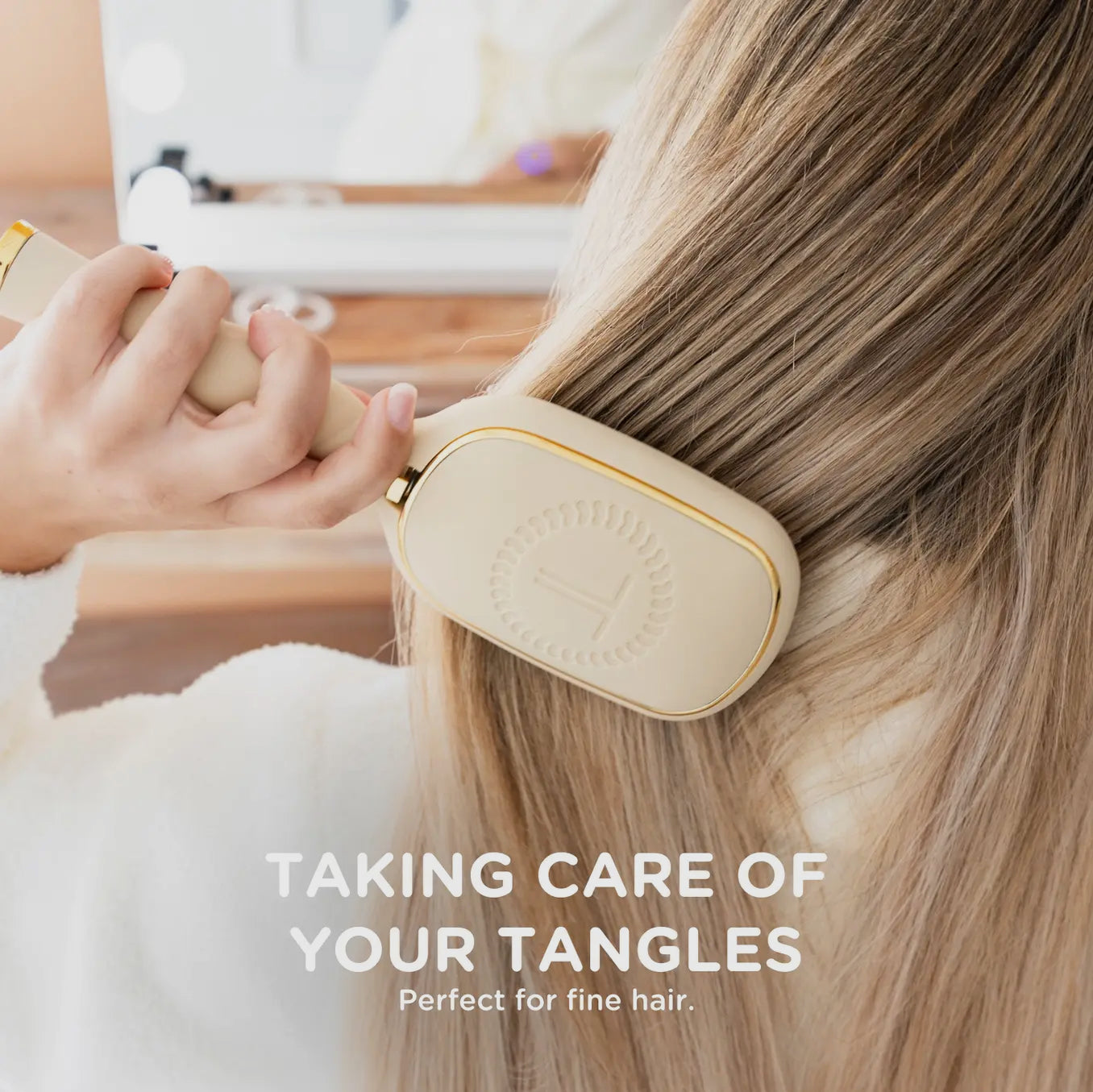 TELETIES Tan Detangler Hair Brush for Fine Hair