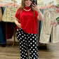 Black & White Polka Dot High Rise Wide Leg Pants