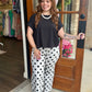 Ivory Polka Dot Flow Leg Pants