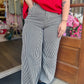 Black & White High Rise Wide Leg Stripe Pants