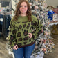 Olive Animal Print Sweater