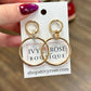 Gold Diamond Hollow Hoop Dangle Earrings