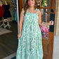 Leaf Print Swiss Maxi Dress