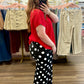 Black & White Polka Dot High Rise Wide Leg Pants