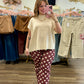 Burgundy Polka Dot Wide Straight Leg Pants