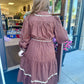 Brown Belted Waist Midi Dress