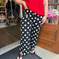 Black & White Polka Dot High Rise Wide Leg Pants