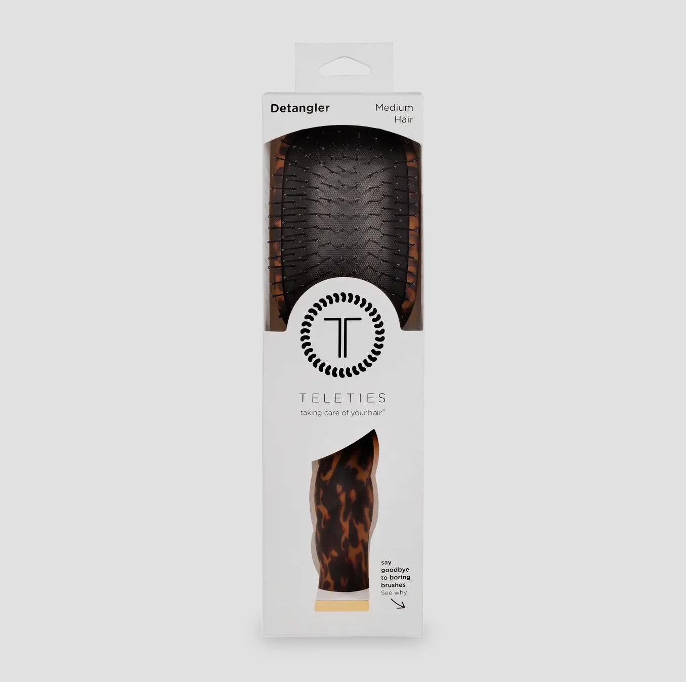 TELETIES Tortoise Detangler Hair Brush for Medium Hair