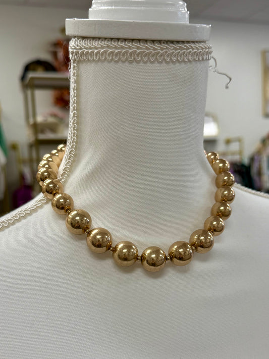Large Gold Bead Necklace