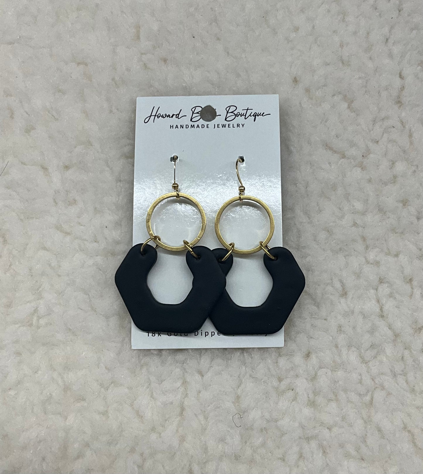 Black & Gold Dangle Earrings