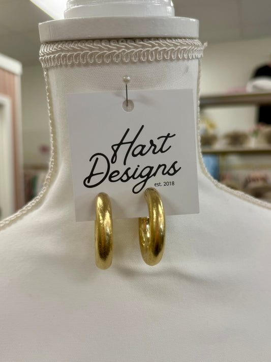 Hart Designs Gold Textured Hoop Earrings