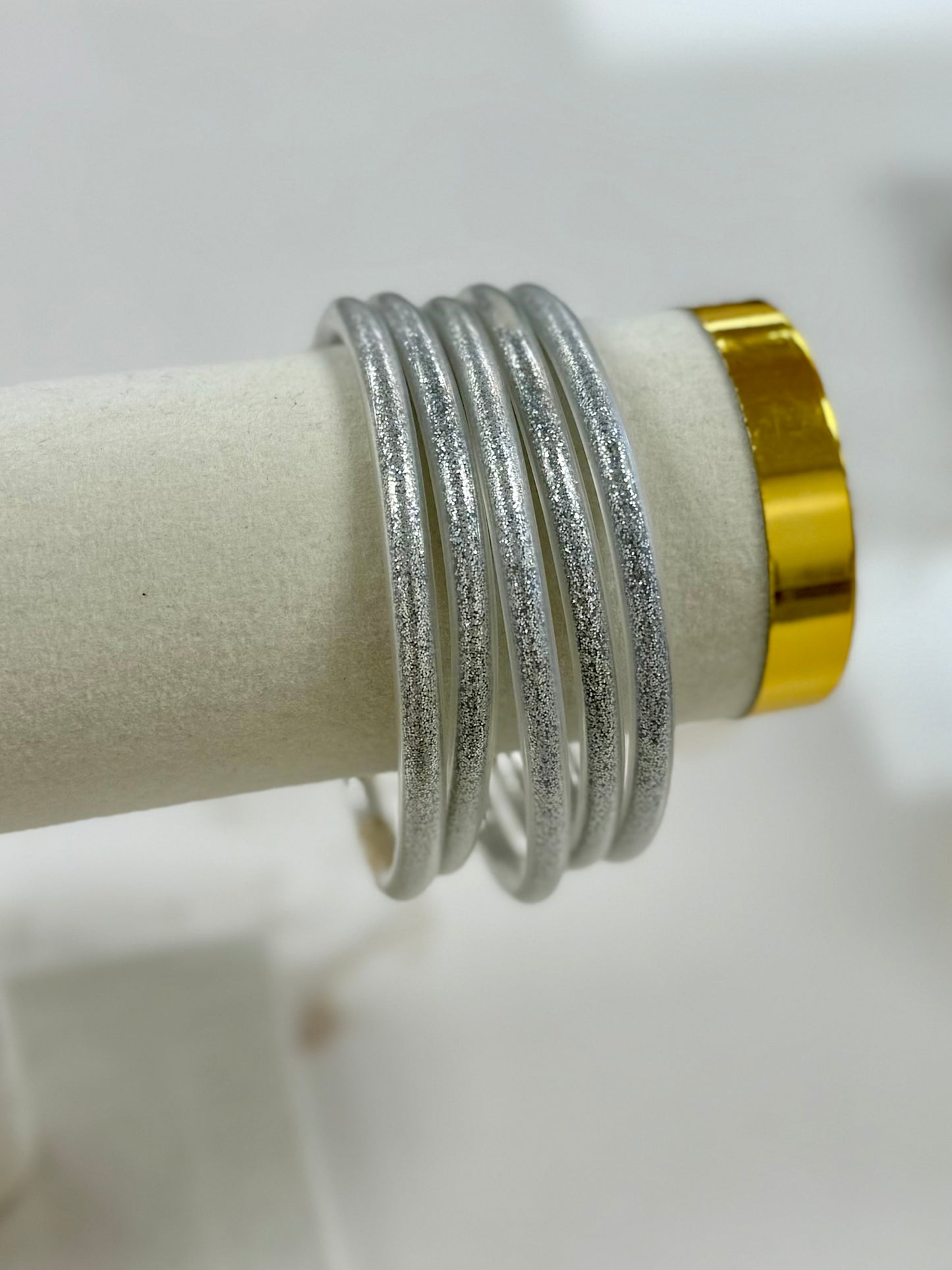 Silver Sparkle Bangle Set