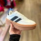 White & Black Double Stripe Platform Sneakers