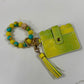 Green Glitter Wallet Keychain