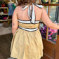 Taupe Halter Fit & Flare Mini Dress