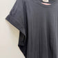Plus Black Folded Sleeve Top