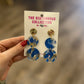 Blue & Gold Dangle Earrings - The Artsy Girl