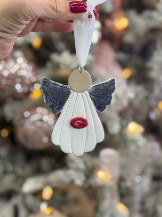 Georgia White & Sparkle Clay Angel Ornament