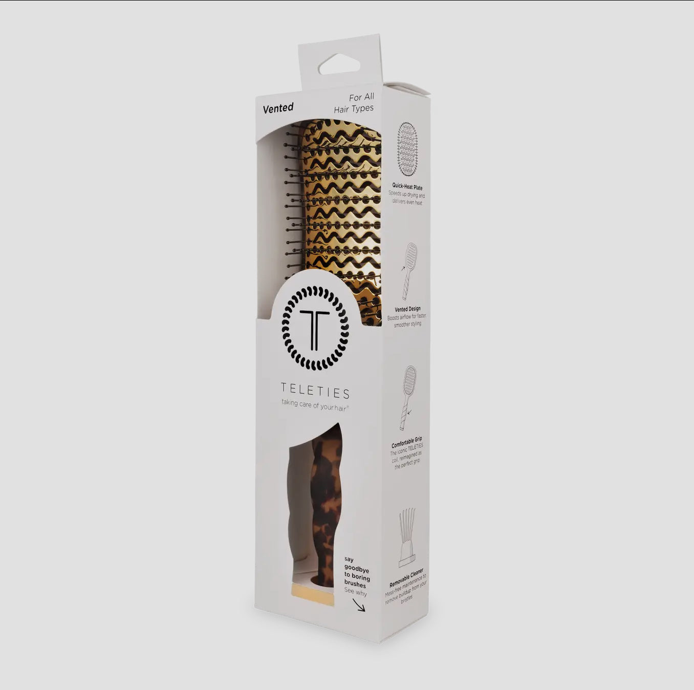 TELETIES Tortoise Vented Hair Brush