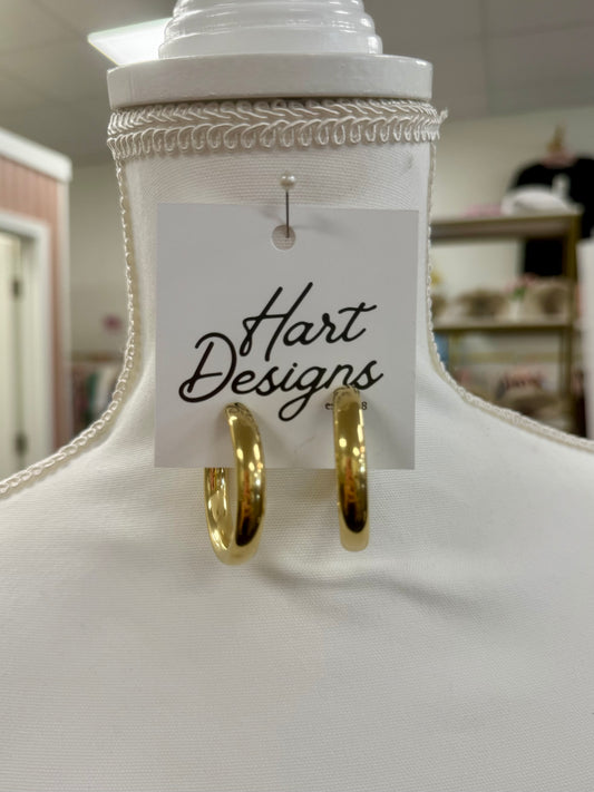 Hart Designs Shiny Gold Hoop Earrings