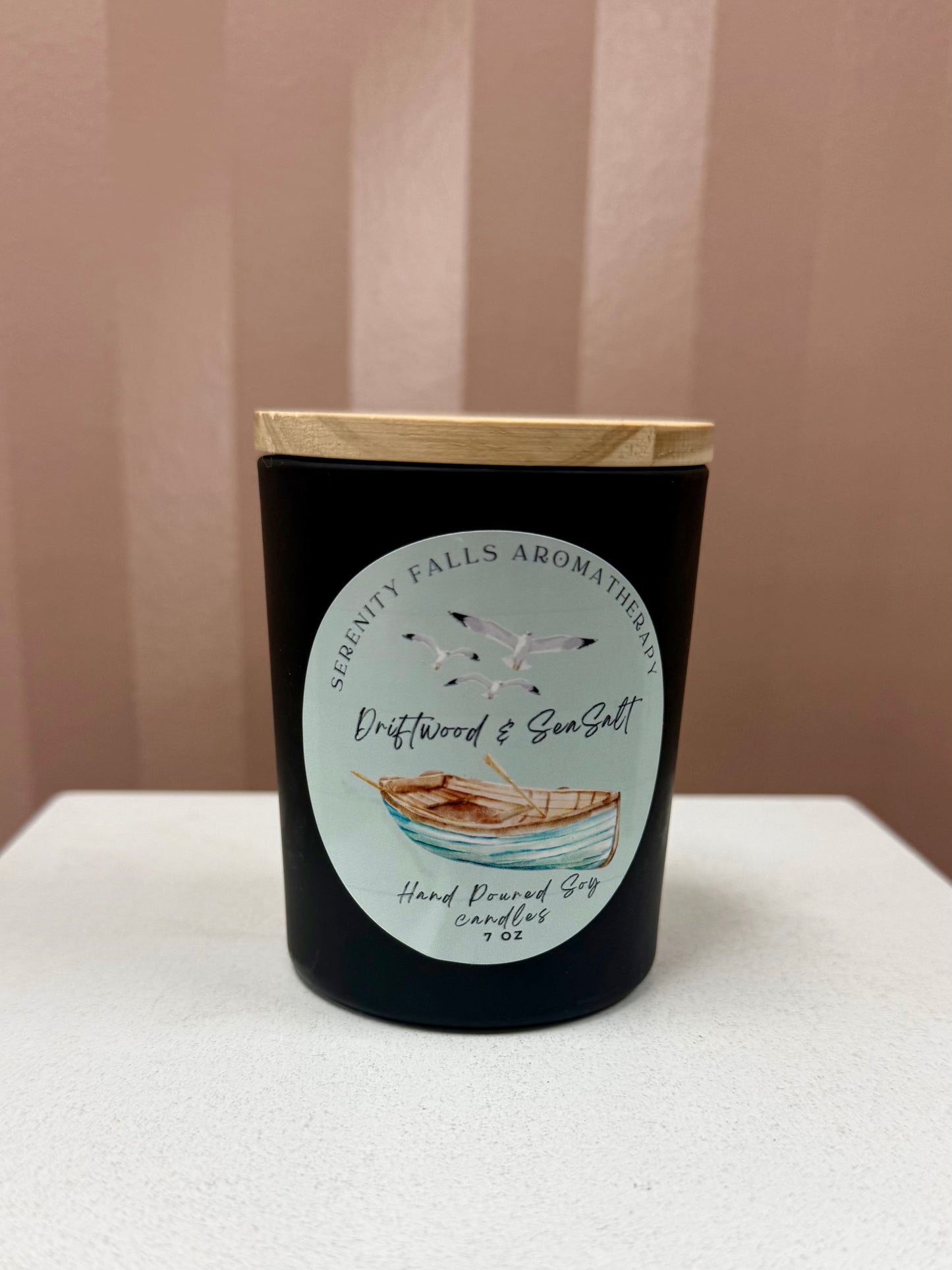 Serenity Falls Driftwood & Sea Salt 7oz Candle