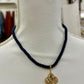 Navy Rope Clover Charm Necklace