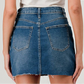 Raw Hem Denim Mini Skirt