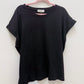 Plus Black Folded Sleeve Top