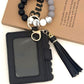 Black Beaded Bracelet Keychain Wallet