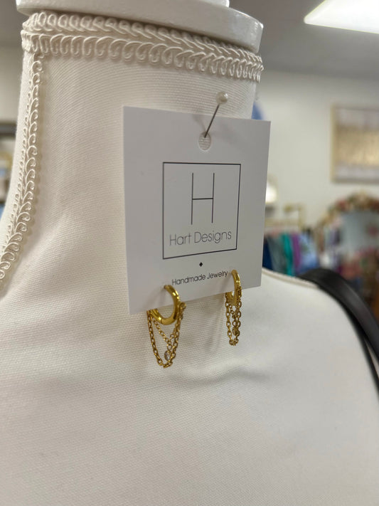 Hart Designs Small Gold Chain Hoop Earrings