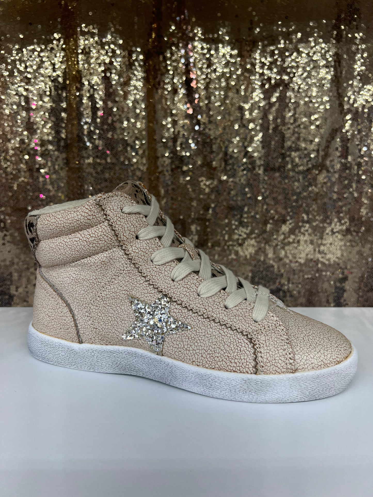 Taupe High Top Sneaker