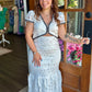 White Crochet Cut Out Maxi Dress
