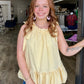 Ice Lemon Chic Ruffled Sleeveless Top