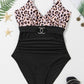 Black Animal Belted One-Piece