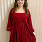Velvet Red Babydoll Dress
