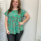 Emerald Plus Size Beautiful Paisley Inspired Babydoll Top