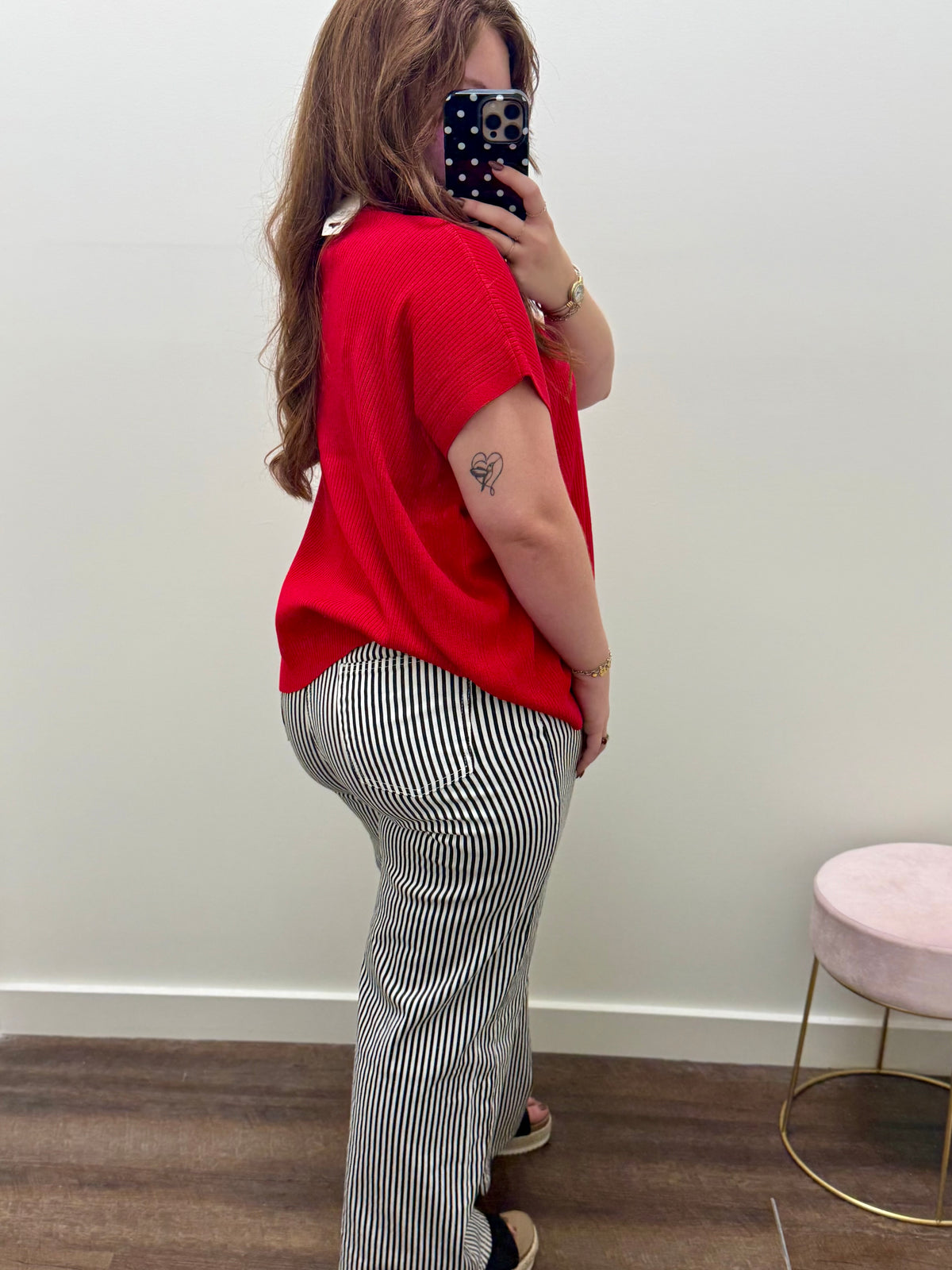 Black & White High Rise Wide Leg Stripe Pants