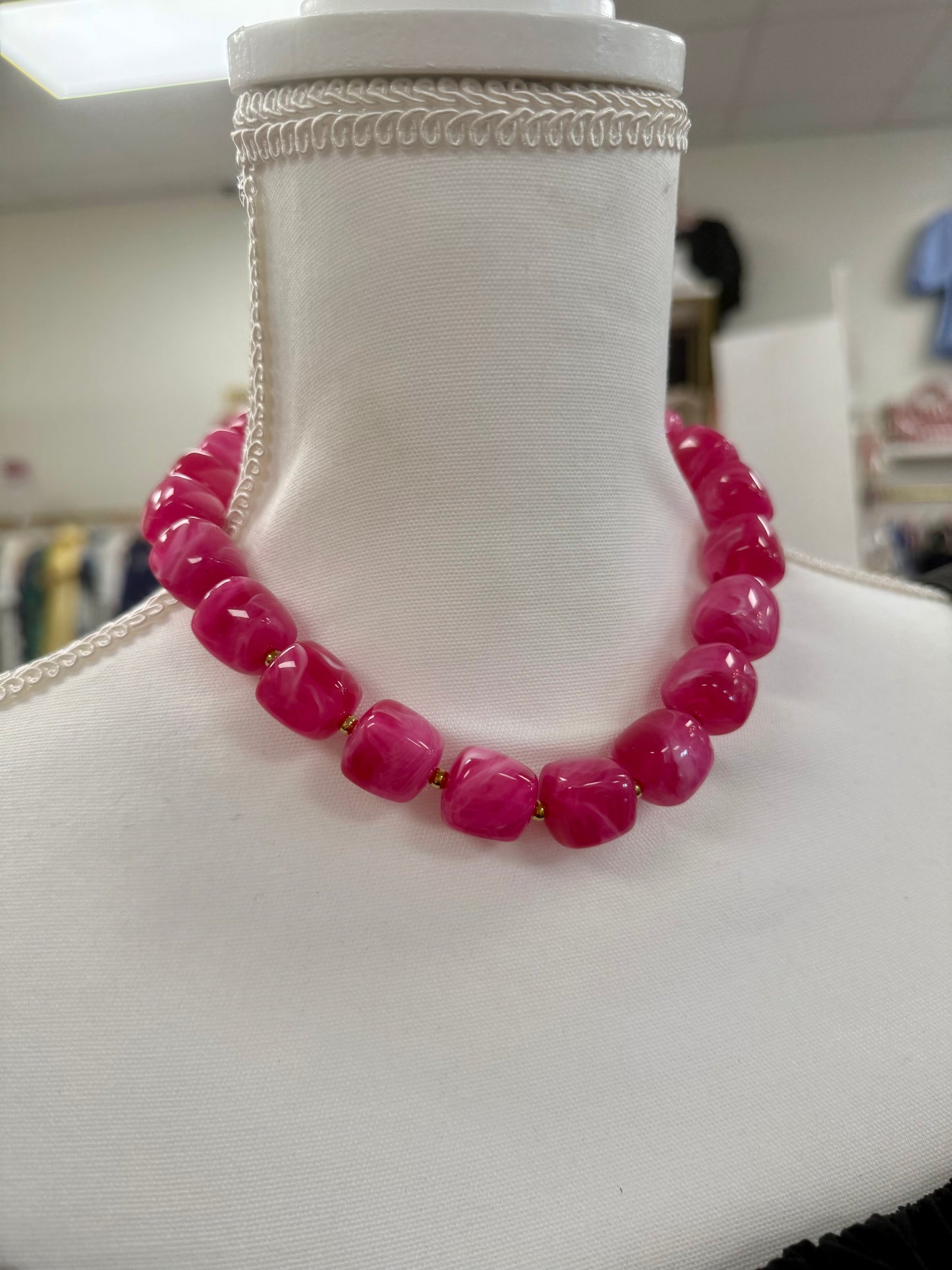 Hart Designs Magenta Square Bead Necklace