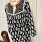 Black Printed Balloon Sleeve Dress
