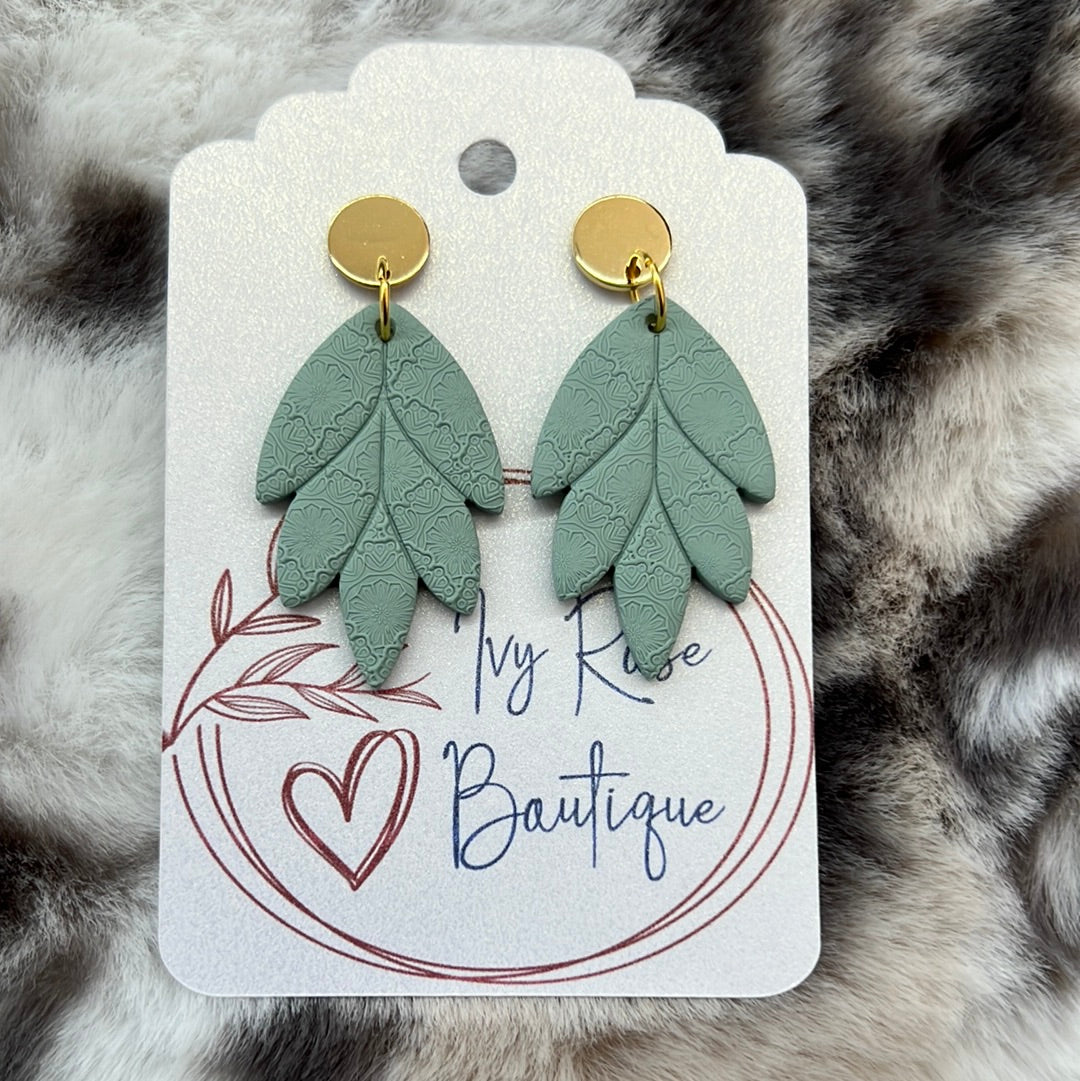 Sage Leaf Dangle Earring