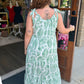 Leaf Print Swiss Maxi Dress