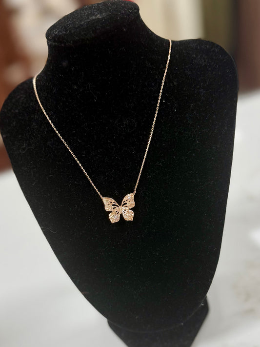Rose Gold Butterfly Necklace