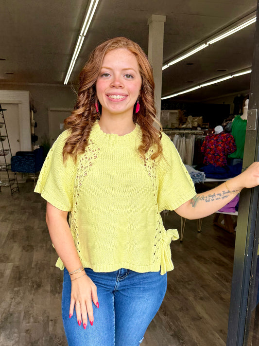 Lemon Bow Tie Sweater