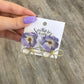 Lavender Flower Bow Dangles