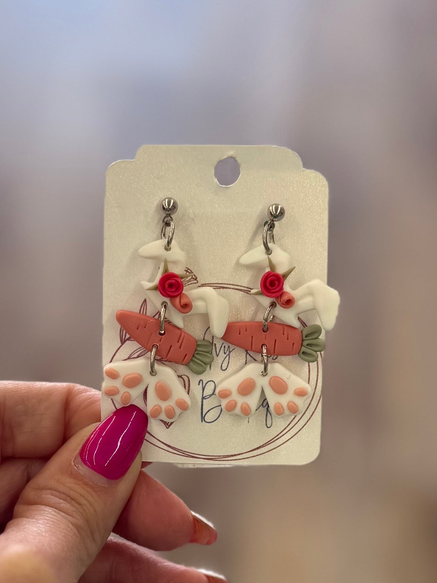 Bunny Dangle Earrings (Silver)