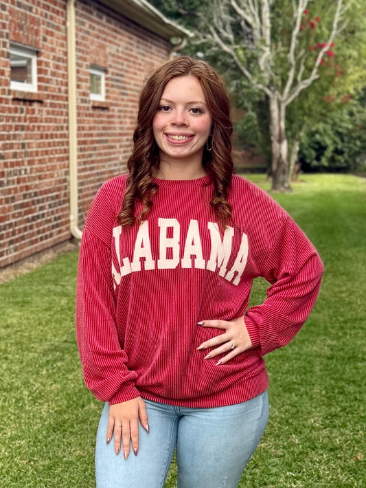 Crimson AL Ribbed Graphic Light Sweatshirt