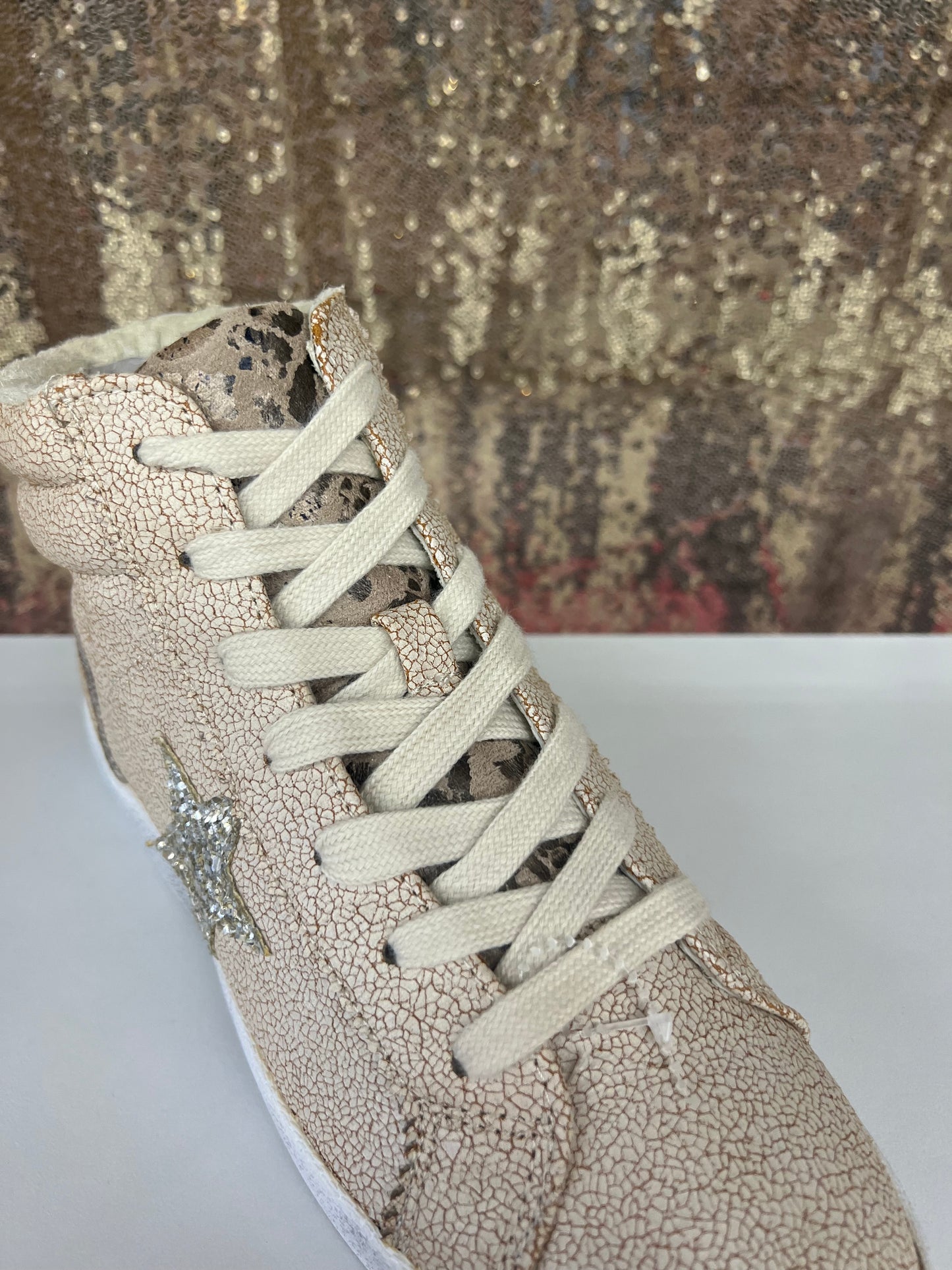 Taupe High Top Sneaker