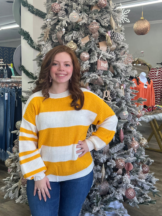 Irregular Stripe Sweater Top